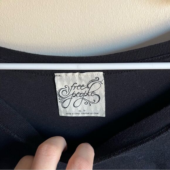 Free People Witchy Grunge Black Mesh Bell Sleeve Still Got It Blouse Oversized - Picture 3 of 7